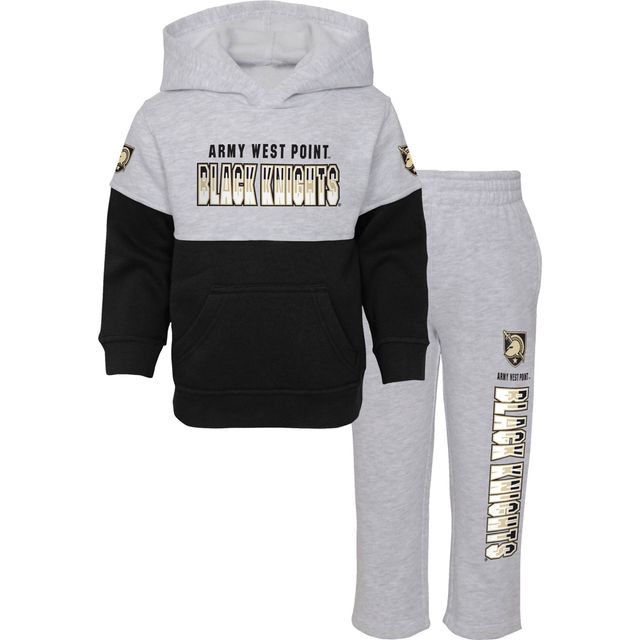 Toddler Heather Grey/Black Army Black Knights Playmaker Pullover Hoodie & Pants Set