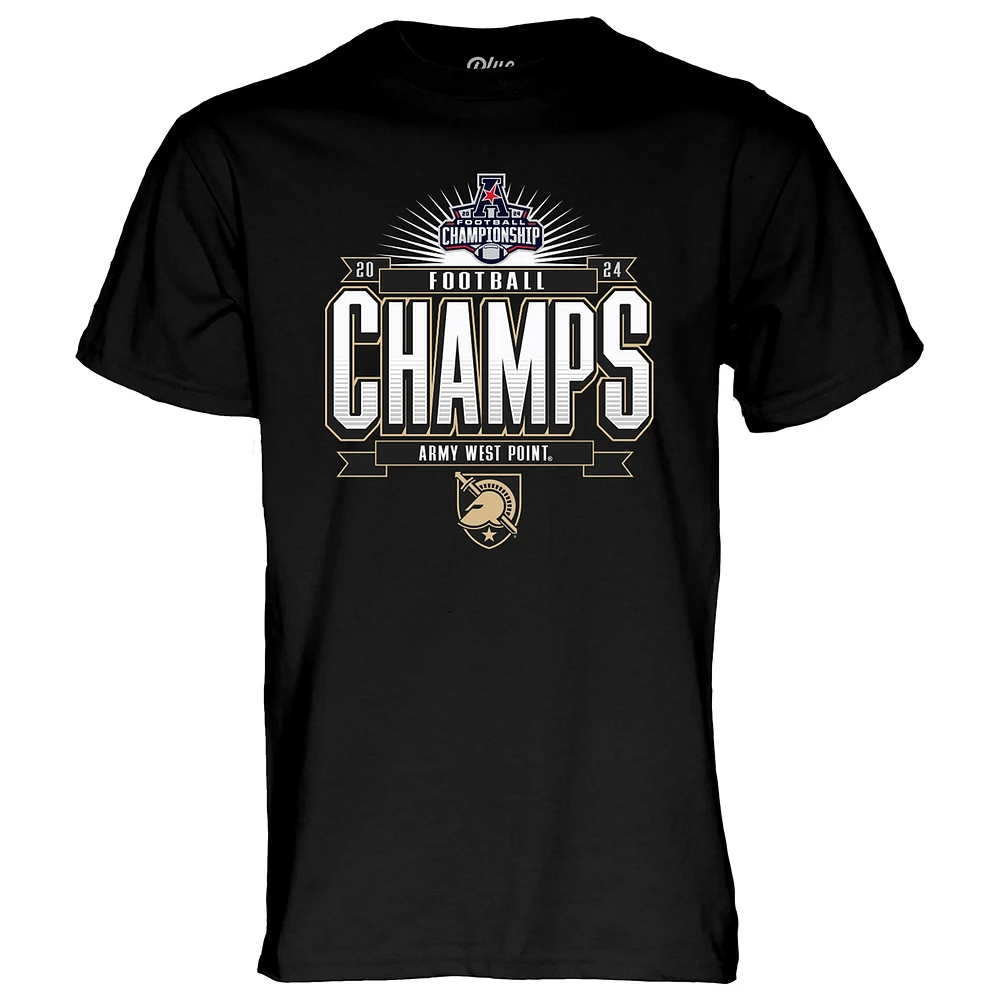 Unisex Blue 84  Black Army Knights 2024 AAC Football Conference Champions Locker Room T-Shirt