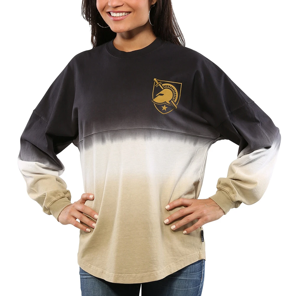 Women's Black Army Knights Ombre Long Sleeve Dip-Dyed Spirit Jersey