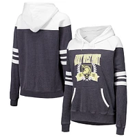 Women's Charcoal Army Black Knights Blitz Striped Blocked Raglan Pullover Hoodie