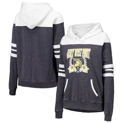 Sweat à capuche raglan bloqué rayures Black Knights Blitz de l'armée charbon bois pour femmes