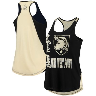 Women's Colosseum Black/Gold Army Black Knights George Glass 2-Hit Scoop Neck Racerback Tank Top