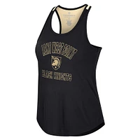 Women's Colosseum Black Army Knights 10 Days Racerback Scoop Neck Tank Top