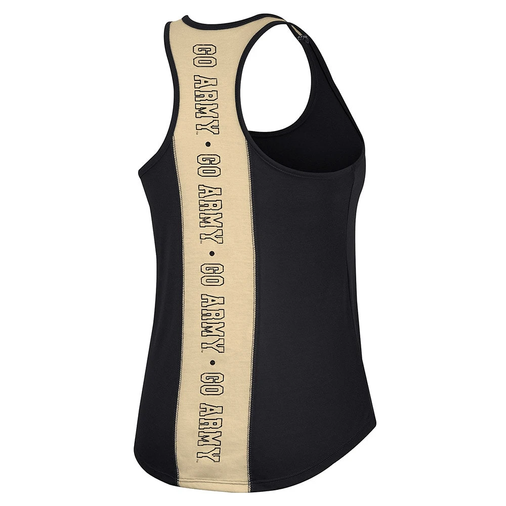 Women's Colosseum Black Army Knights 10 Days Racerback Scoop Neck Tank Top