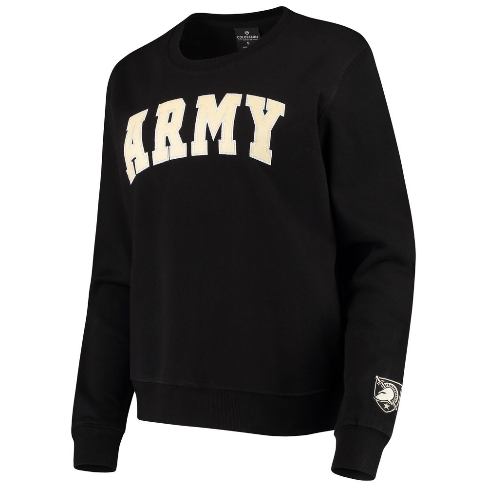 Women's Colosseum Black Army Knights Campanile Pullover Sweatshirt