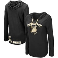 Women's Colosseum Black Army Knights My Lover Lightweight Hooded Long Sleeve T-Shirt