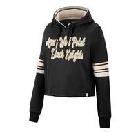 Women's Colosseum Black Army Knights Retro Cropped Pullover Hoodie