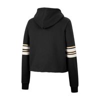 Women's Colosseum Black Army Knights Retro Cropped Pullover Hoodie