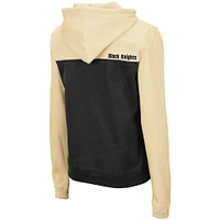 Women's Colosseum Cream/Charcoal Army Black Knights Aidan Lightweight Half-Zip Hoodie