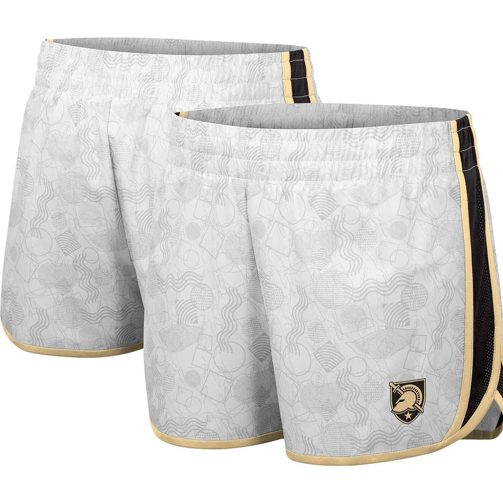 Women's Colosseum White Army Black Knights The Plastics Geo Print Shorts