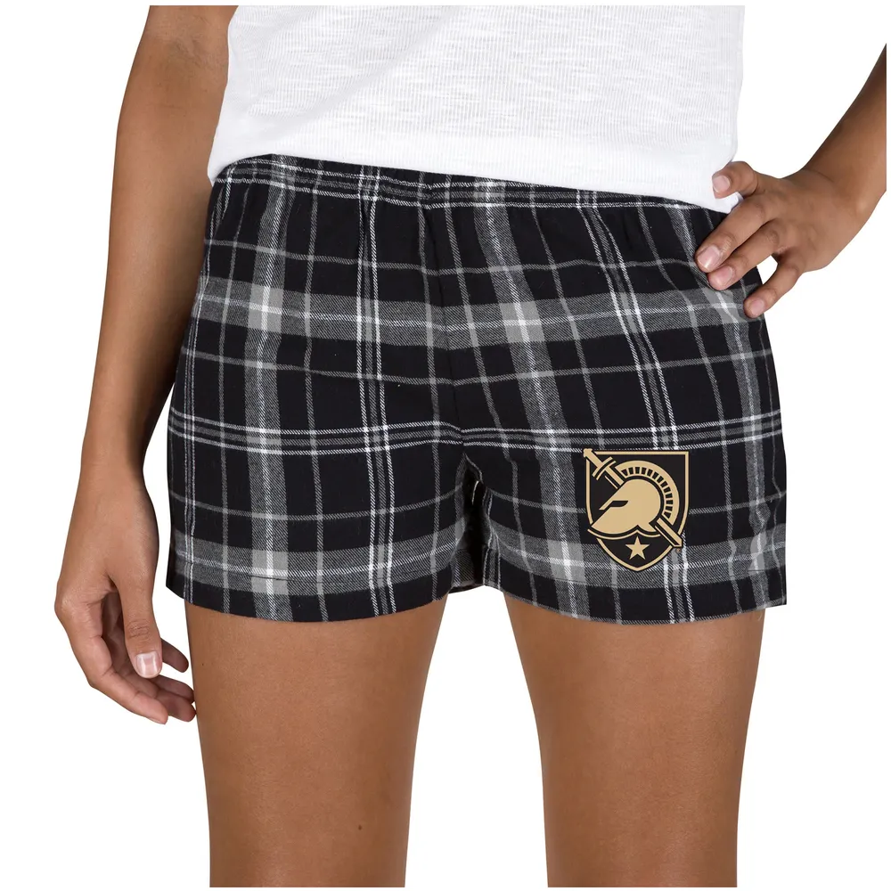 Army Black Knights Concepts Sport Women's Ultimate Flannel Sleep Shorts - Black/Gray