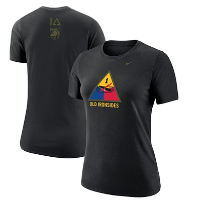 T-shirt Nike Black Army Knights 1st Armoured Division Old Ironsides Operation Torch pour femme