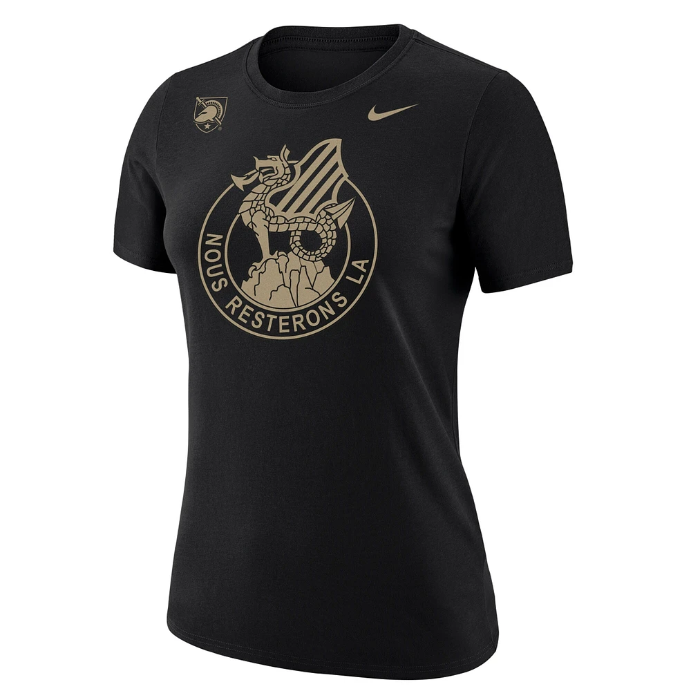 T-shirt Nike Black Army Knights 2023 Rivalry Collection Crest Core pour femme