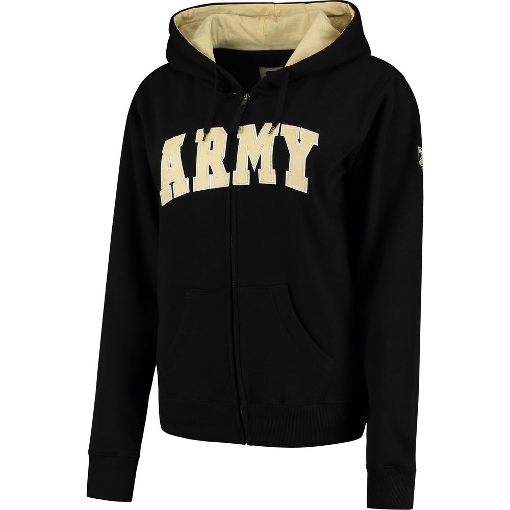 Women's Stadium Athletic Black Army Knights Helmet Arched Name Full-Zip Sweatshirt