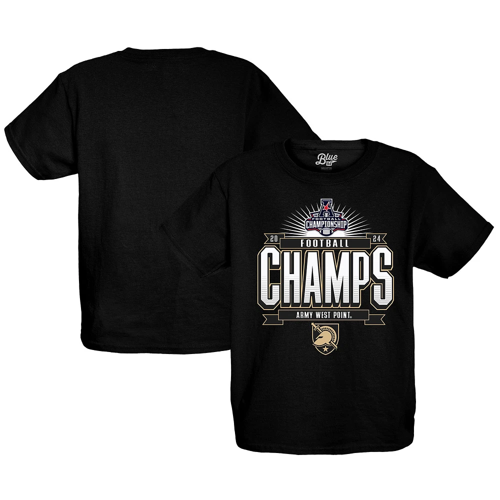 T-shirt bleu 84 Black Army Knights pour jeunes, champions de la conférence football AAC 2024