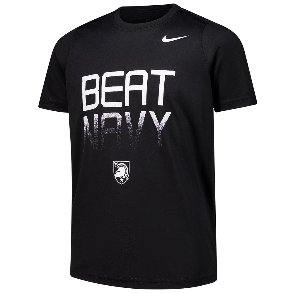 Youth Nike Black Army Knights 2024 Rivalry Collection Beat Navy Legend Performance T-Shirt