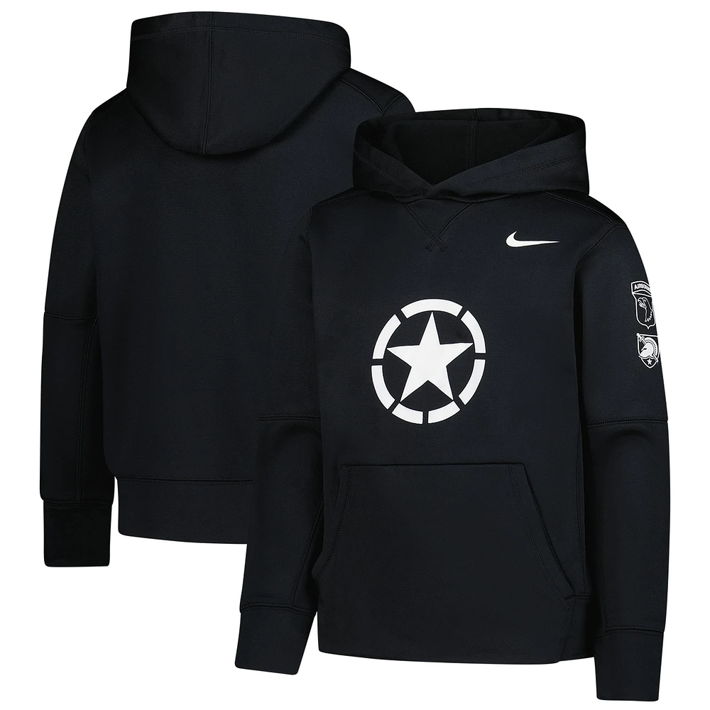 Sweat à capuche Nike Black Army Knights 2024 Rivalry Collection Performance pour jeunes