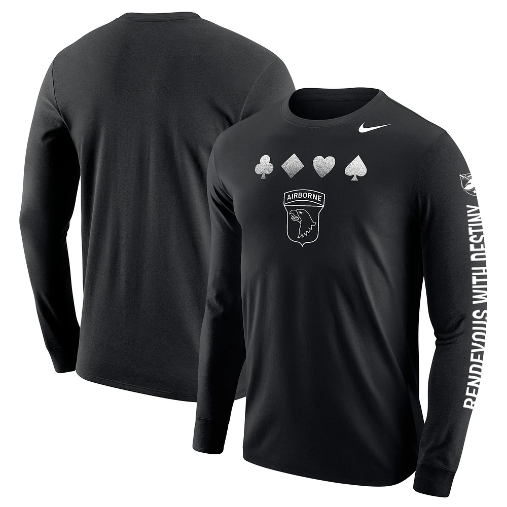 Youth Nike Black Army Knights 2024 Rivalry Collection Suit Long Sleeve T-Shirt