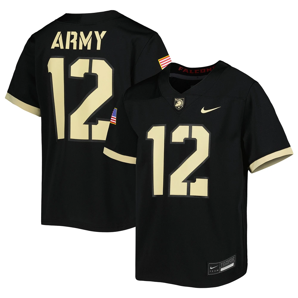 Maillot de football Nike #12 Black Army Knights 1ère Division blindée Old Ironsides Intouchable pour jeune