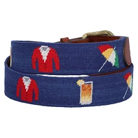 Unisex Smathers & Branson Navy Arnold Palmer Needlepoint Belt