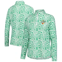 Women's Smith & Quinn  Green Arnold Palmer Invitational Geo Print Ava Quarter-Zip Pullover