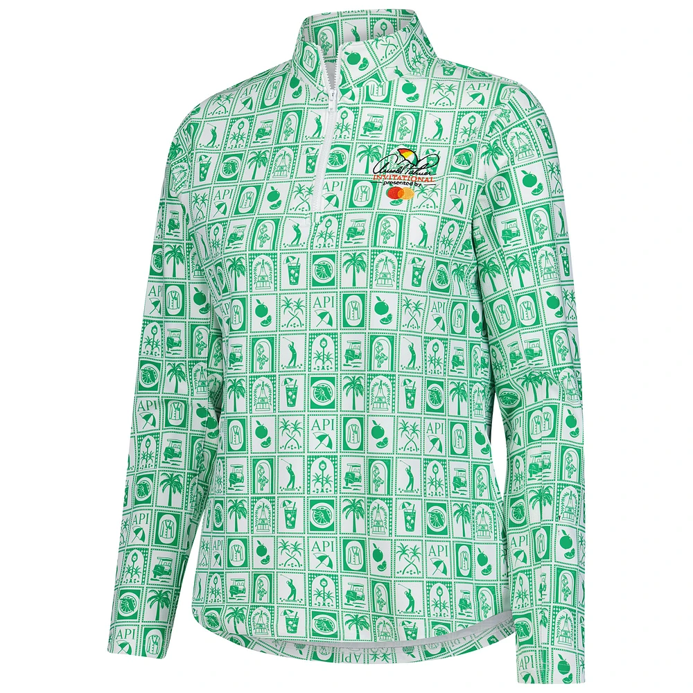 Women's Smith & Quinn  Green Arnold Palmer Invitational Geo Print Ava Quarter-Zip Pullover