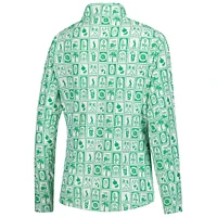 Women's Smith & Quinn  Green Arnold Palmer Invitational Geo Print Ava Quarter-Zip Pullover