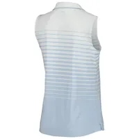 Women's Puma Light Blue Arnold Palmer MATTR Stripe Sleeveless V-Neck Polo