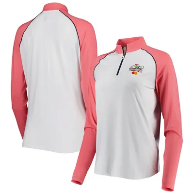 Arnold Palmer FootJoy Women's Sun Protection Raglan Quarter-Zip Long Sleeve Top - White