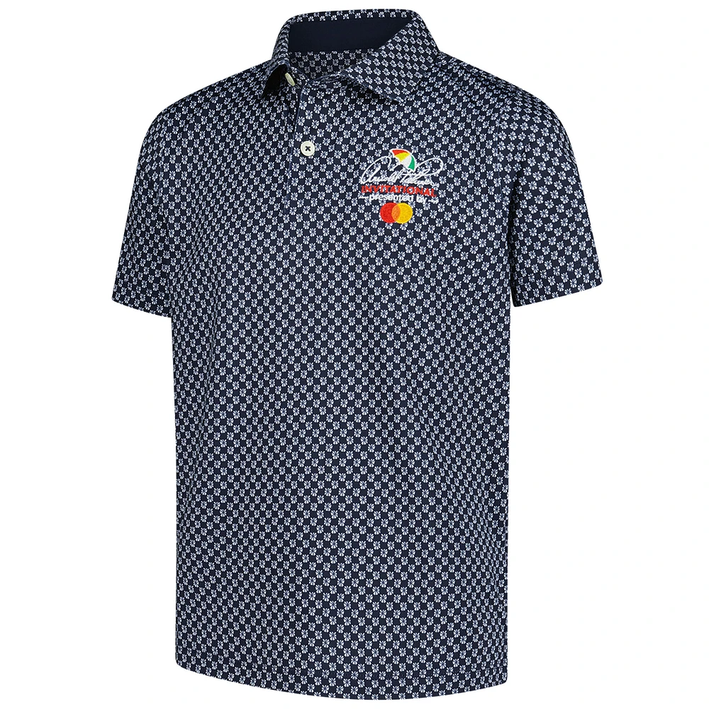 Boy's Youth Puma  Navy Arnold Palmer Invitational Mattr Micro Floral Polo