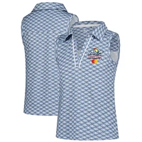 Girl's Youth Puma  Blue Arnold Palmer Invitational Scallop Print Sleeveless Polo