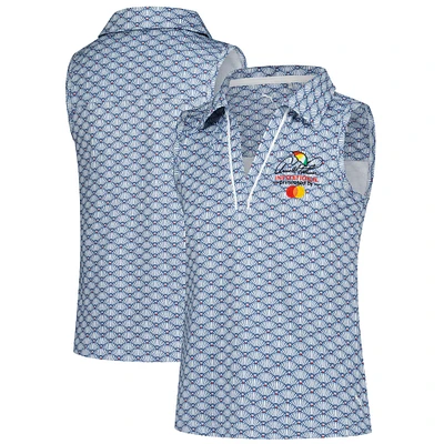Girl's Youth Puma  Blue Arnold Palmer Invitational Scallop Print Sleeveless Polo
