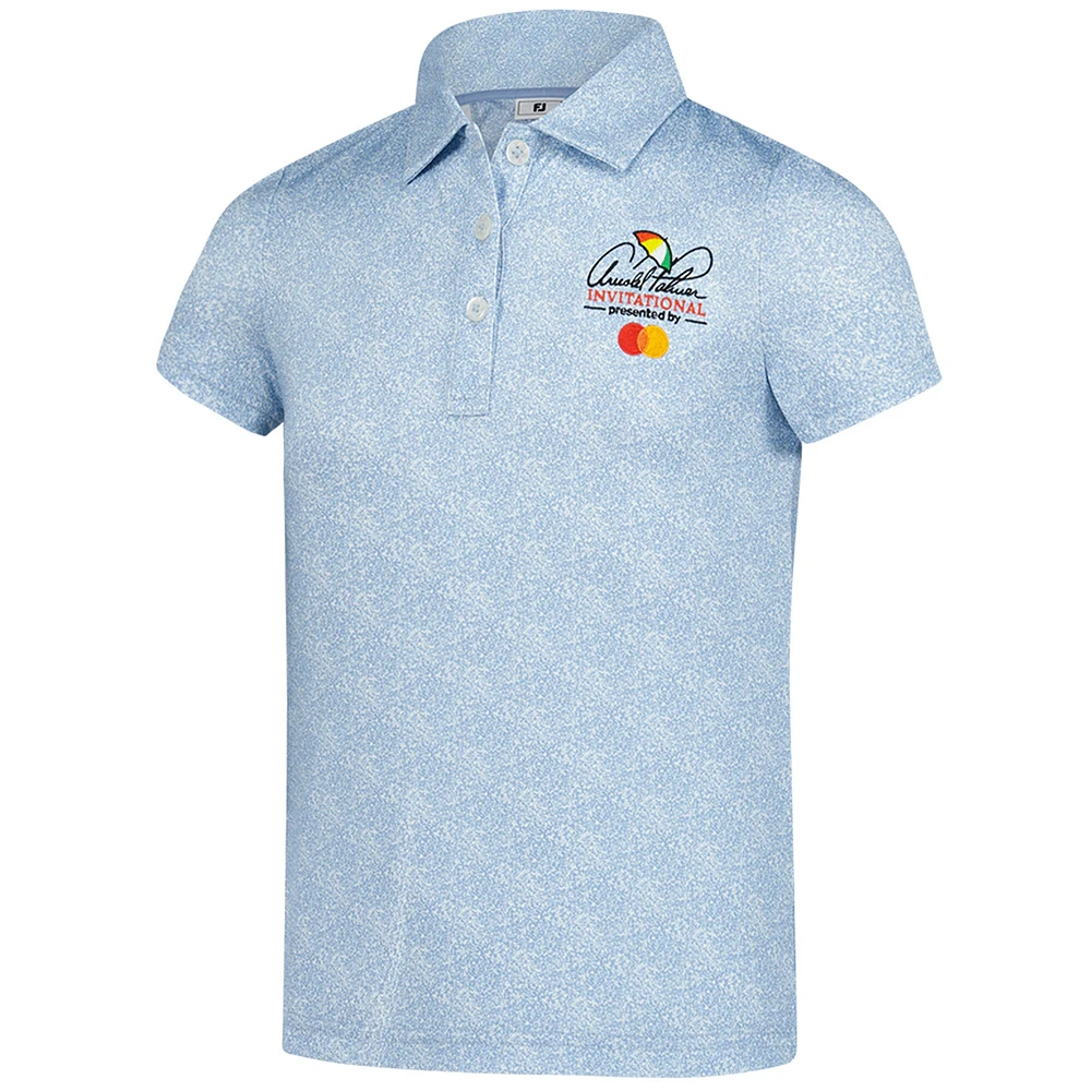 Girls Youth FootJoy Light Blue Arnold Palmer Invitational Speckle Print Polo