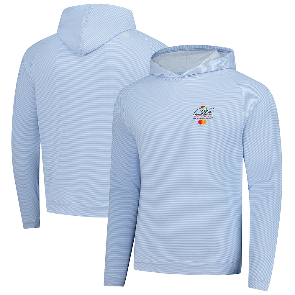 Men's Peter Millar  Blue Arnold Palmer Invitational Pine Sugar Stripe Performance Pullover Hoodie