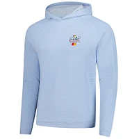 Men's Peter Millar  Blue Arnold Palmer Invitational Pine Sugar Stripe Performance Pullover Hoodie