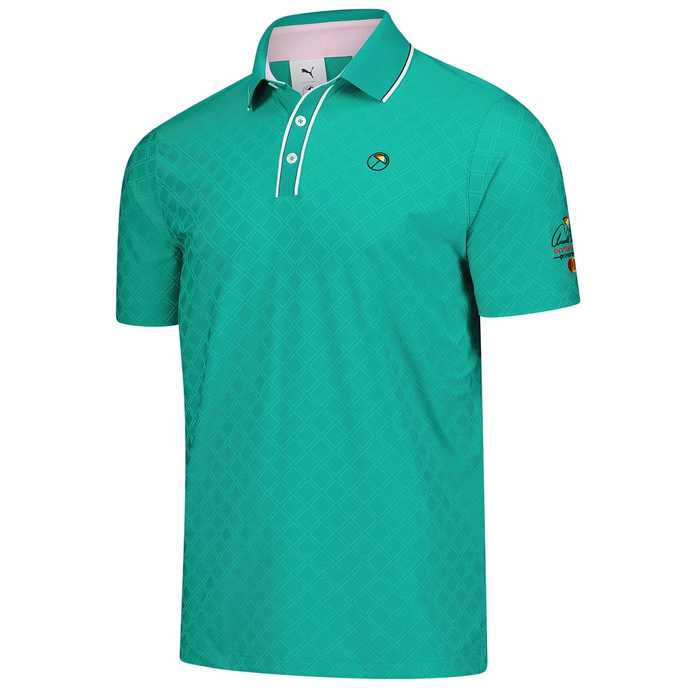 Men's Puma  Green Arnold Palmer Invitational Tipped Jacquard Polo