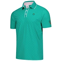 Men's Puma  Green Arnold Palmer Invitational Tipped Jacquard Polo