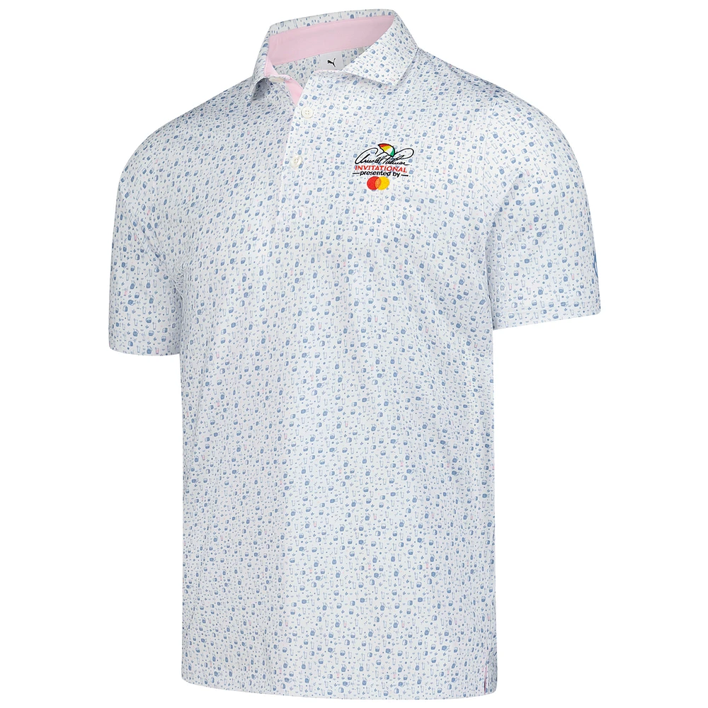 Men's Puma  White Arnold Palmer Invitational Tea Time MATTR Polo