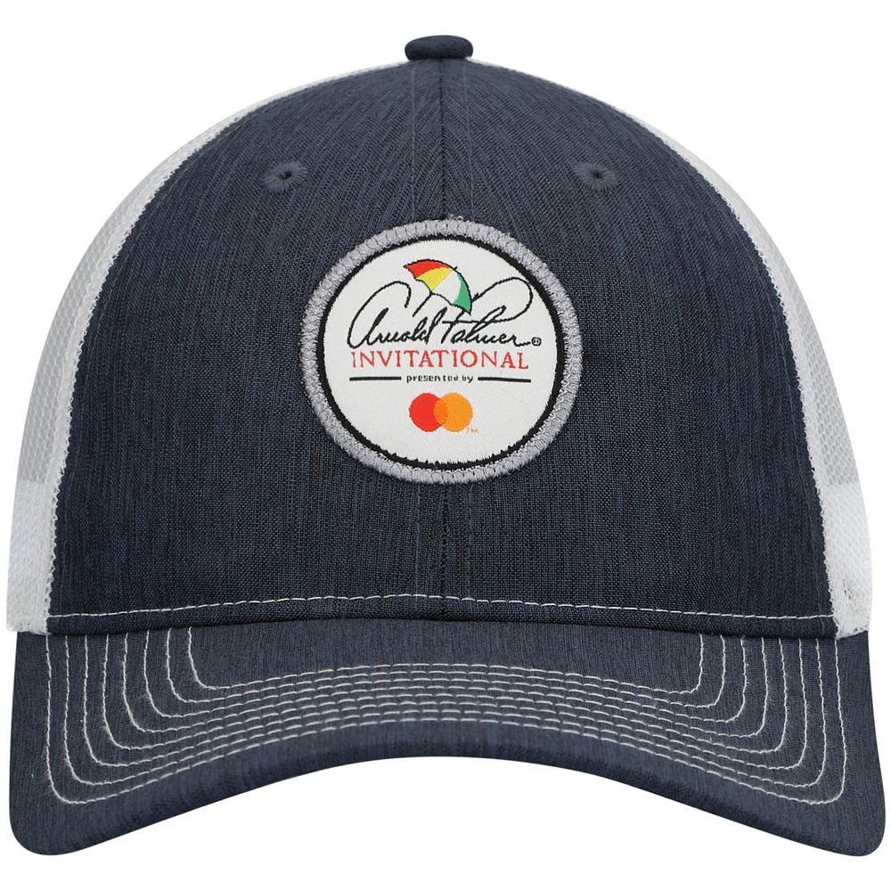 Men's Ahead Navy/White Arnold Palmer Invitational Logo Mesh Snapback Hat