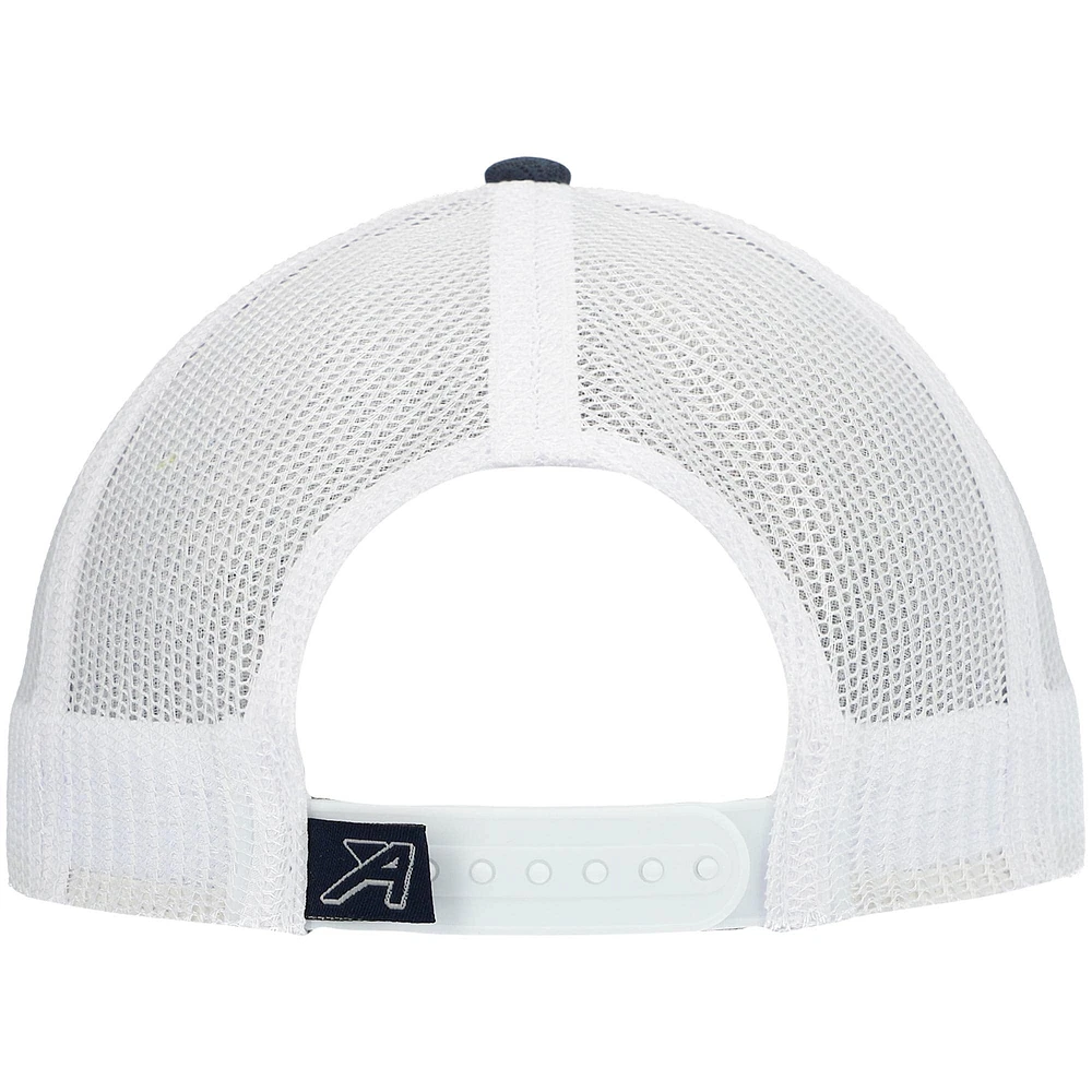 Men's Ahead Navy/White Arnold Palmer Invitational Logo Mesh Snapback Hat