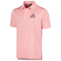 Men's FootJoy Coral Arnold Palmer Invitational Micro Feeder Stripe Lisle Self Collar Polo