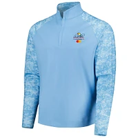 Men's FootJoy Light Blue Arnold Palmer Invitational Camo Color Block Raglan 1/4-Zip Jacket