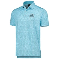 Men's FootJoy Light Blue Arnold Palmer Invitational Tossed Tulips Lisle Self Collar ProDry Polo