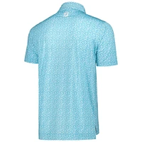 Men's FootJoy Light Blue Arnold Palmer Invitational Tossed Tulips Lisle Self Collar ProDry Polo