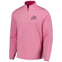 Men's FootJoy Pink Arnold Palmer Invitational Striped Quarter-Zip Jacket