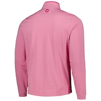 Men's FootJoy Pink Arnold Palmer Invitational Striped Quarter-Zip Jacket