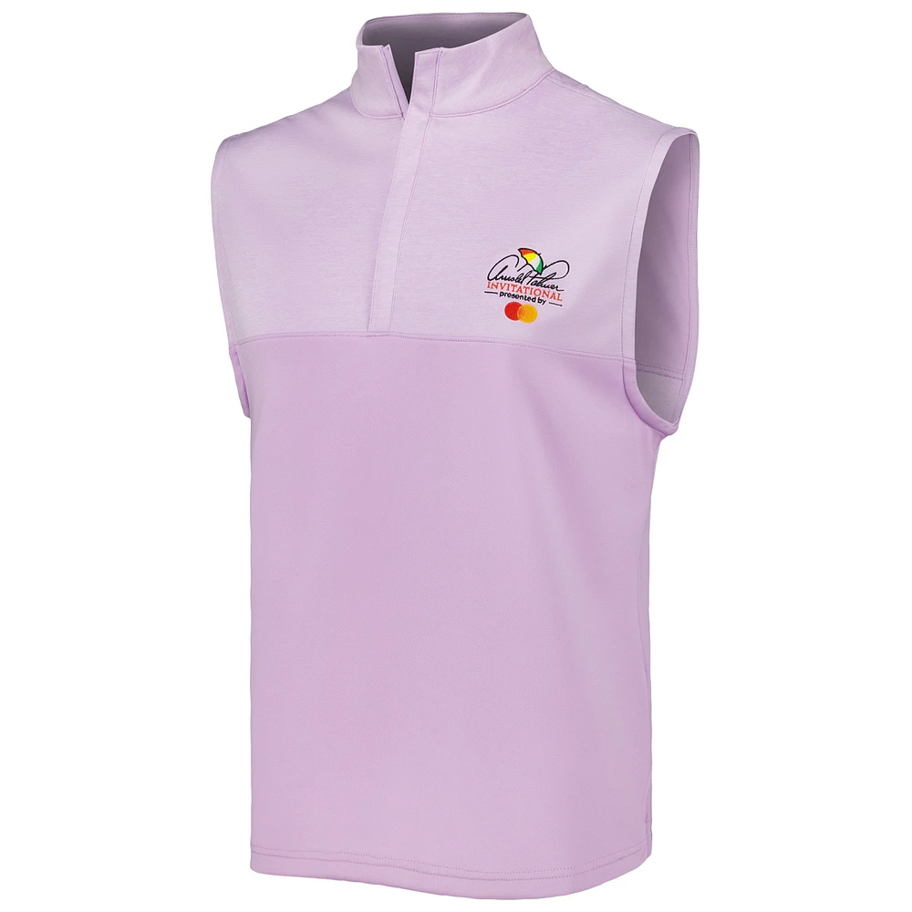 Men's FootJoy Purple Arnold Palmer Invitational Heather Yoke Half-Zip Vest