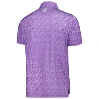 Men's FootJoy Purple Arnold Palmer Invitational Tossed Tulips Lisle Self Collar ProDry Polo