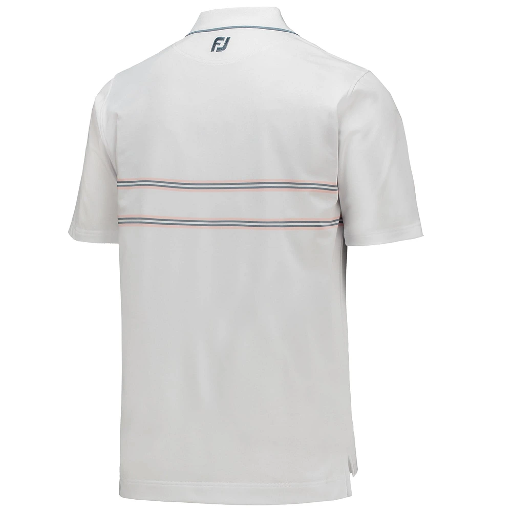 Men's FootJoy White Arnold Palmer Invitational Double Band Lisle Polo