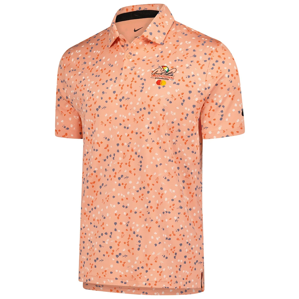 Men's Nike Orange Arnold Palmer Invitational Micro Floral Performance Polo
